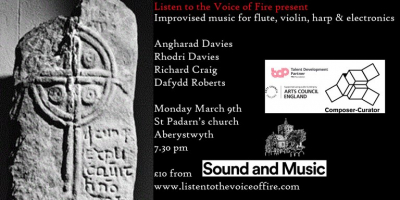 Aberystwyth Unland: Improvised music for flute, violin, electronics and harp 09.03.2020