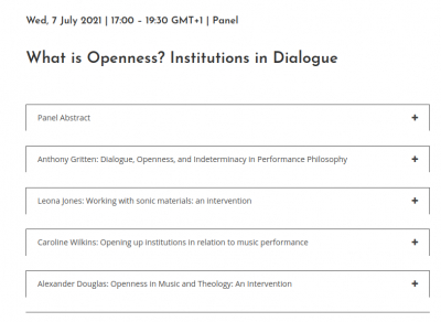 What is Openness? Institutions in Dialogue 07.07.2021