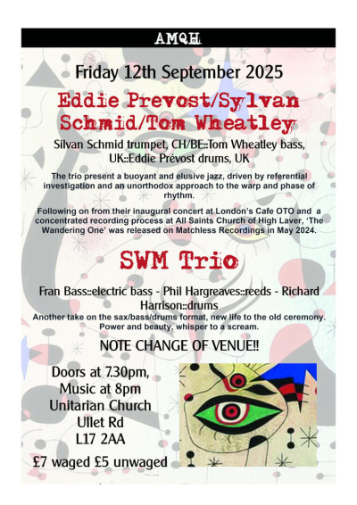 Liverpool - AMQH presents Eddie Prevost/Schmid/Wheatley 12.09.2025