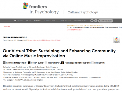 Our Virtual Tribe: Sustaining and Enhancing Community via Online Music Improvisation
