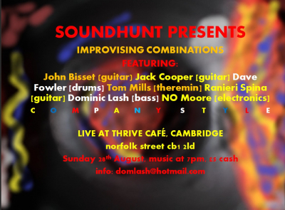 Cambridge Soundhunt present Improvising Combinations 28.08.2022