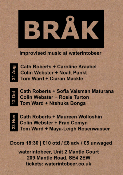 London BRÅK events Aug-Nov 2024